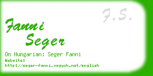 fanni seger business card